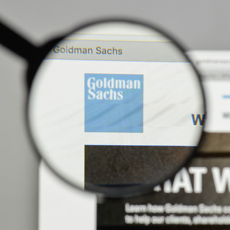 Milan, Italy - August 10, 2017: Goldman Sachs logo on the website homepage.のeditorial素材