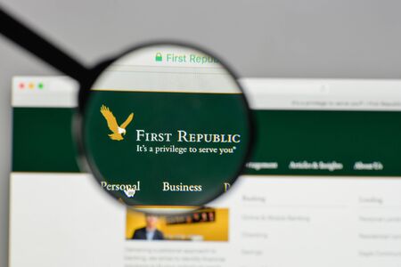 Milan, Italy - August 10, 2017: First Republic Bank logo on the website homepage.のeditorial素材