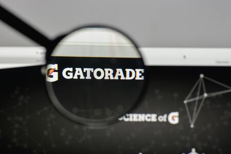 Milan, Italy - August 10, 2017: Gatorade logo on the website homepage.のeditorial素材