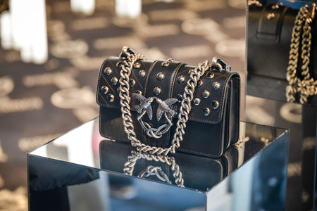 Milan, Italy - September 24, 2017:  Pinko bag in a store in Milan