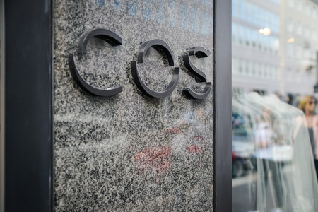 Milan, Italy - September 24, 2017:  Cos store in Milan. Fashion week Cos shoppingのeditorial素材