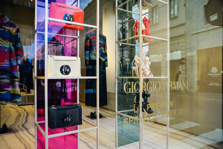 Milan - September 24, 2017:  Giorgio Armani store in Milan