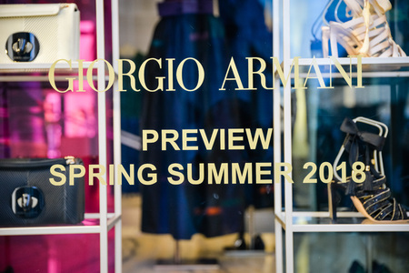 Milan - September 24, 2017:  Giorgio Armani store in Milanのeditorial素材