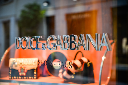 Milan, Italy - September 24, 2017:  Dolce Gabbana store in Milan. Fashion week Dolce Gabbana shoppingのeditorial素材