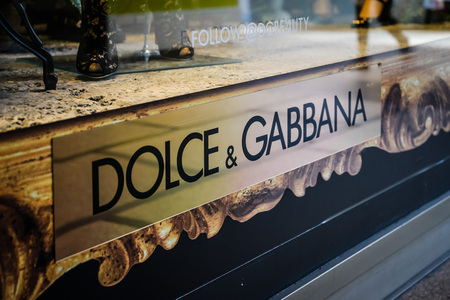 Milan, Italy - September 24, 2017:  Dolce Gabbana store in Milan. Fashion week Dolce Gabbana shoppingのeditorial素材