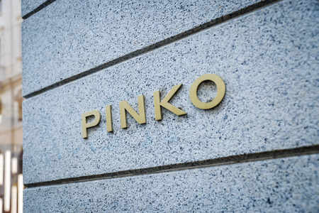 Milan, Italy - September 24, 2017:  Pinko store in Milan. Fashion week Pinko shoppingのeditorial素材