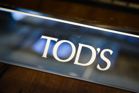 Milan, Italy - September 24, 2017:  Tod's store in Milan. Fashion week Tod's shoppingのeditorial素材