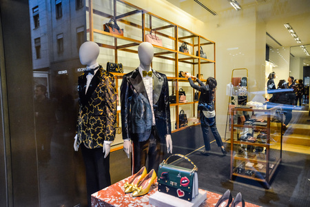 Milan - October 9, 2016:  Bally store in Milanのeditorial素材