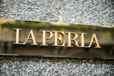 Milan, Italy - September 24, 2017:  La Perla store in Milan. Fashion week La Perla shoppingのeditorial素材