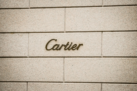 Milan, Italy - September 24, 2017:  Cartier store in Milan. Fashion week Cartier shoppingのeditorial素材