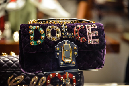 Milan, Italy - September 24, 2017:  Dolce Gabbana bag in a DNG shop in Milan.のeditorial素材