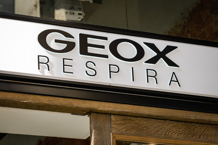 Milan, Italy - September 24, 2017:  geox store in Milan. Fashion week shoppingのeditorial素材