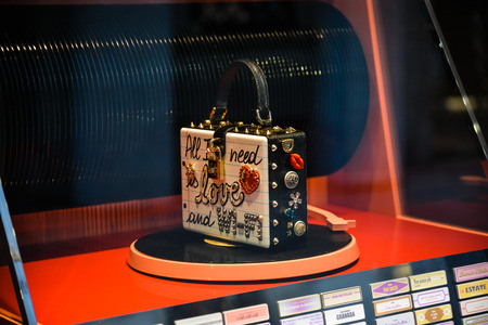 Milan, Italy - September 24, 2017:  Dolce Gabbana bag in a DNG shop in Milan.のeditorial素材