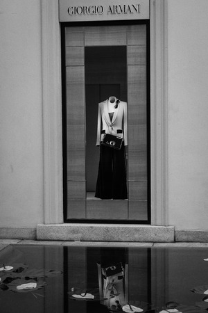 Milan - October 9, 2016:  Giorgio Armani store in Milanのeditorial素材