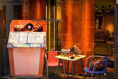 Milan, Italy - September 24, 2017:  Dolce Gabbana store in Milan. Fashion week Dolce Gabbana shoppingのeditorial素材