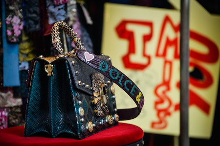 Milan, Italy - September 24, 2017:  Dolce Gabbana bag in a DNG shop in Milan.のeditorial素材