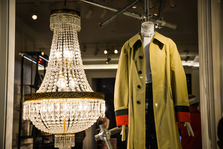 Milan, Italy - September 24, 2017:  Burberry store in Milan. Fashion week Burberry shoppingのeditorial素材