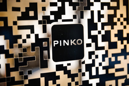 Milan, Italy - September 24, 2017:  Pinko store in Milan. Fashion week Pinko shopping