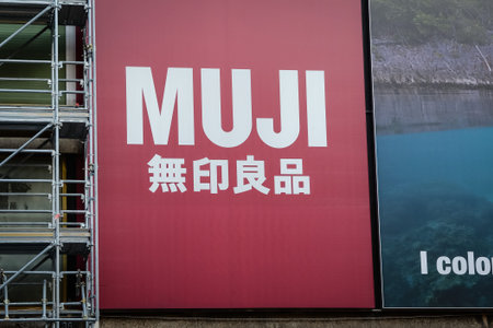 Milan, Italy - September 24, 2017:  Muji store in Milan. Fashion week Muji shopping