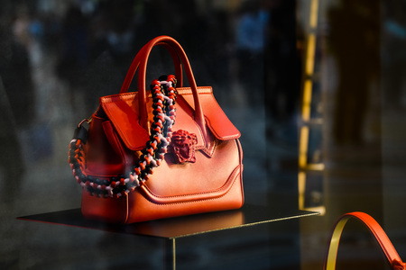 Milan, Italy - September 24, 2017:  Versace bag in a store in Milanのeditorial素材