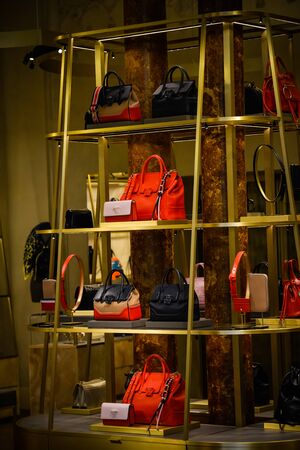 Milan, Italy - September 24, 2017:  Versace store in Milan. Fashion week Versace shoppingのeditorial素材