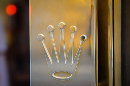 Milan, Italy - September 24, 2017:  Rolex store in Milan. Fashion week Rolex shoppingのeditorial素材