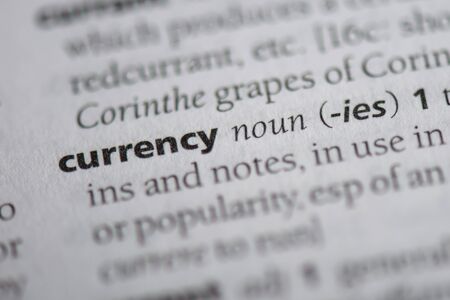 currency word in a dictionary. currency conceptの写真素材