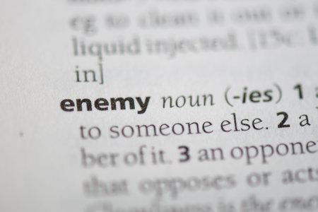 enemy word in a dictionary. enemy concept