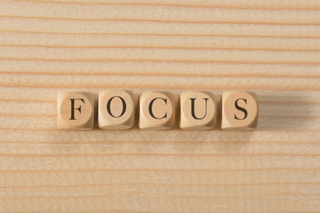 Focus word on wooden cubes. Focus conceptの写真素材