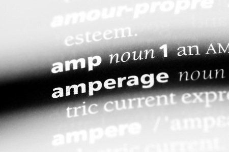 amperage word in a dictionary. amperage concept.の写真素材