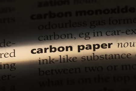 carbon paper word in a dictionary. carbon paper concept.の写真素材