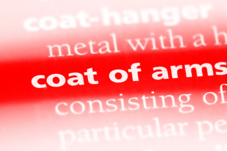 coat of arms word in a dictionary. coat of arms concept.の写真素材