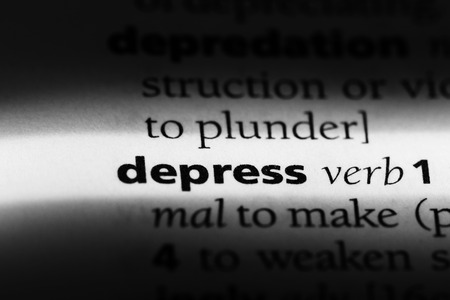 depress word in a dictionary. depress conceptの写真素材