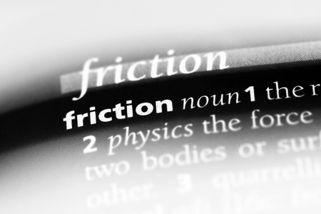 friction word in a dictionary. friction conceptの写真素材