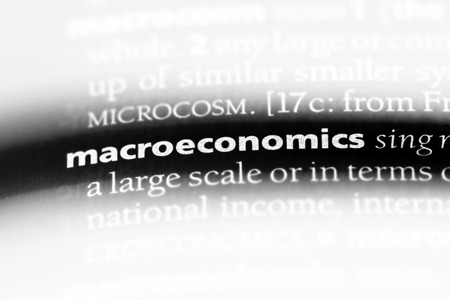 macroeconomics word in a dictionary. macroeconomics concept.の写真素材