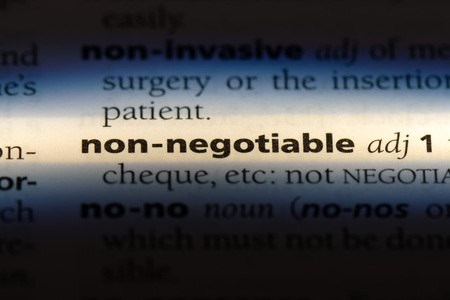 non negotiable word in a dictionary. non negotiable concept.の写真素材