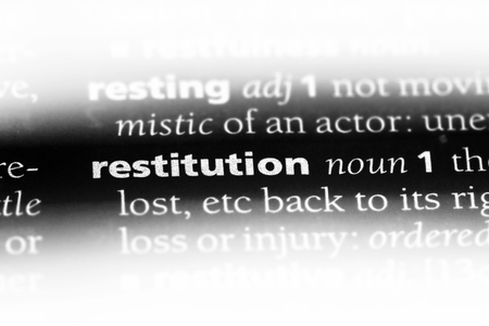restitution word in a dictionary. restitution concept.の写真素材