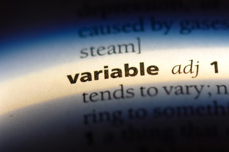variable word in a dictionary. variable concept.の写真素材