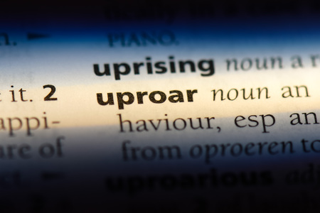 uproar word in a dictionary. uproar concept.の写真素材