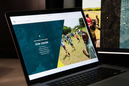 Milan, Italy - August 15, 2018: OneWorld Health NGO website homepage. OneWorld Health logo visible.