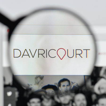 Milan, Italy - August 20, 2018: Davricourt website homepage. Davricourt logo visible.