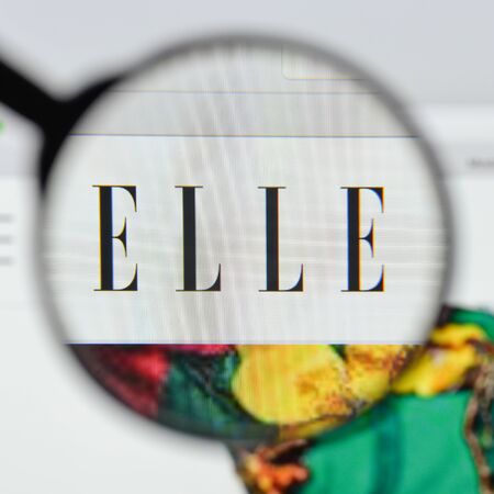 Milan, Italy - August 20, 2018: Elle Moda website homepage. Elle Moda logo visible.のeditorial素材