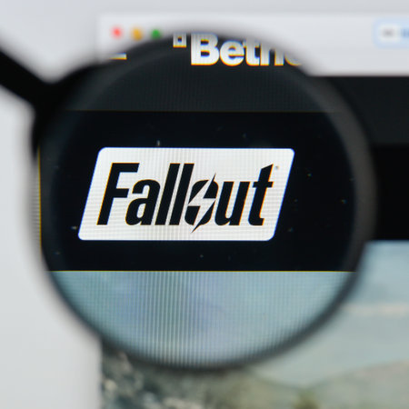 Milan, Italy - August 20, 2018: Fallout 4 website homepage. Fallout 4 logo visible.