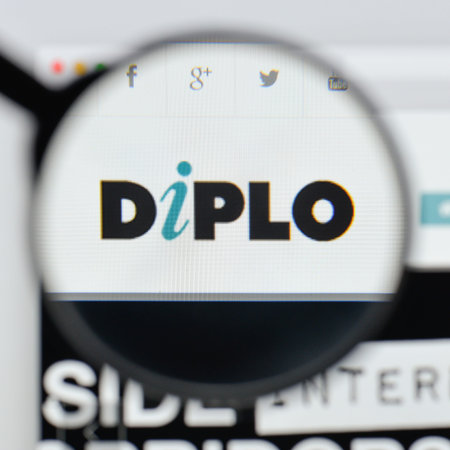 Milan, Italy - August 20, 2018: Diplo Foundation website homepage. Diplo Foundation logo visible.