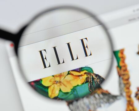 Milan, Italy - August 20, 2018: Elle Moda website homepage. Elle Moda logo visible.のeditorial素材