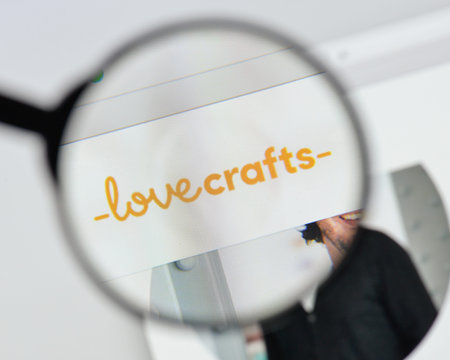 Milan, Italy - August 20, 2018: LoveCrafts website homepage. LoveCrafts logo visible.