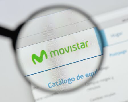 Milan, Italy - August 20, 2018: Movistar website homepage. Movistar logo visible.のeditorial素材