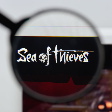 Milan, Italy - August 20, 2018: Sea Of Thieves website homepage. Sea Of Thieves logo visible.