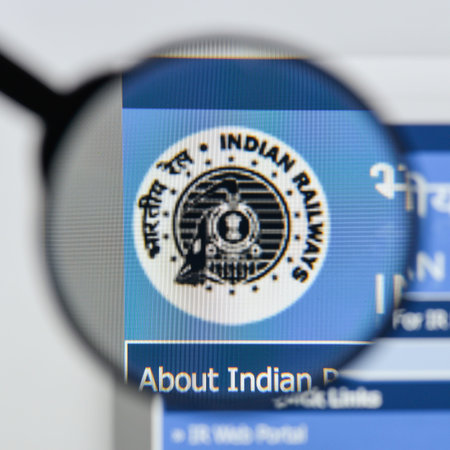 Milan, Italy - August 20, 2018: India Railways website homepage. India Railways logo visible.