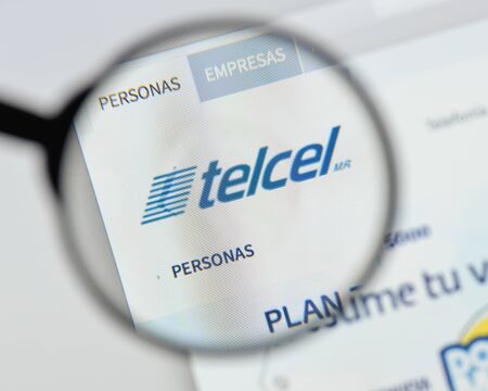 Milan, Italy - August 20, 2018: Telcel website homepage. Telcel logo visible.のeditorial素材